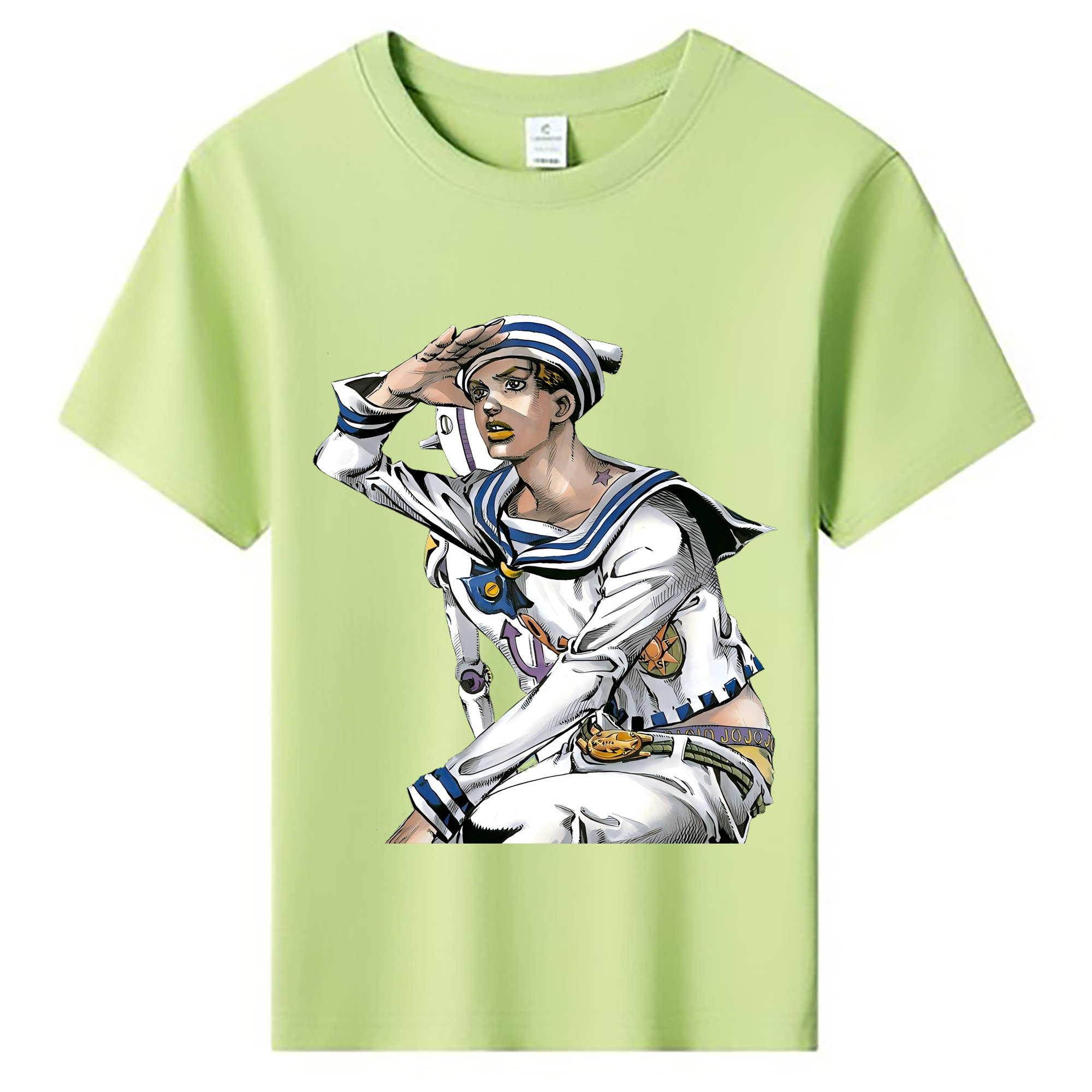 （画像用） ジョジョの奇妙な冒険 東方定助 JoJo's Bizarre Adventure Higashikata Josuke 綿100％キッズTシャツ（フロントプリント）